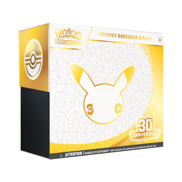 Coffret Dresseur d'Élite Pokémon 30e Anniversaire en français, boîte vue de trois quarts face