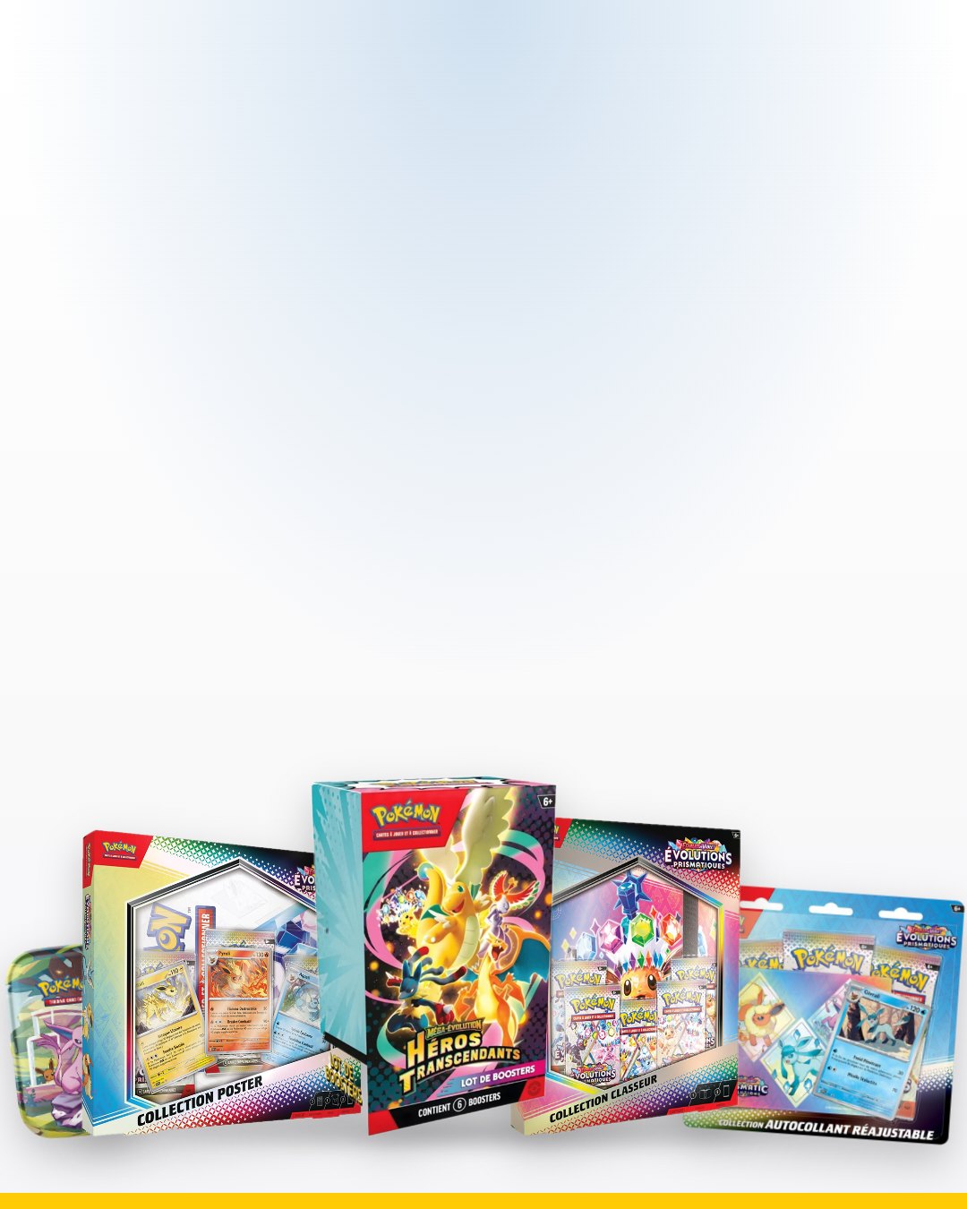 Coffrets Pokémon Évolutions Prismatiques et Héros Transcendants