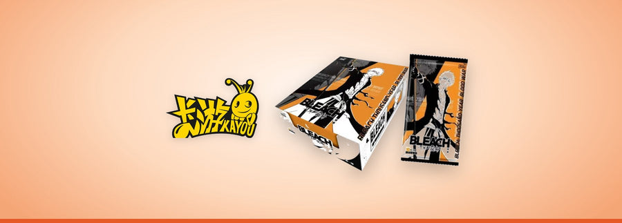 Logo Kayou à côté du display Bleach Kayou Thousand-Year Blood War en version chinoise et d'un booster