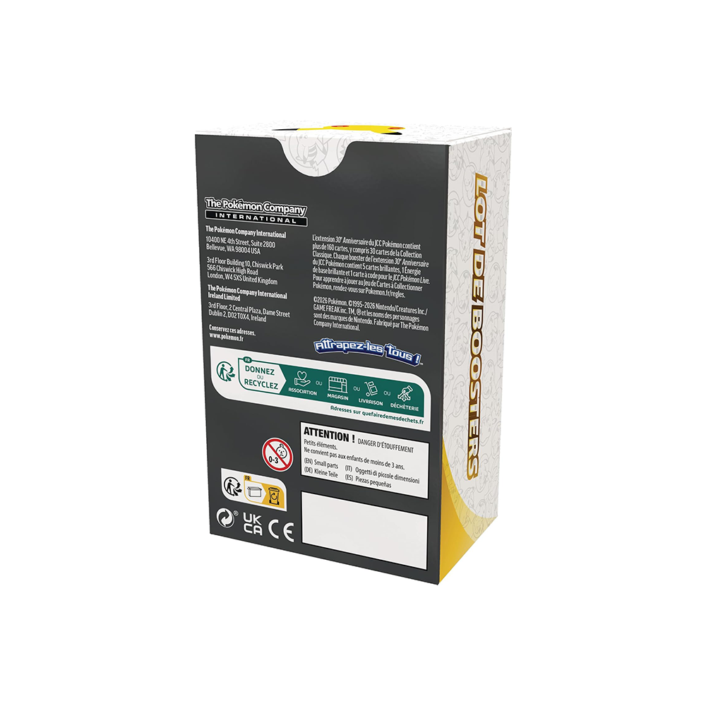 Dos de la boîte du bundle Pokémon 30e Anniversaire FR