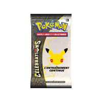 Booster Pokémon Célébrations 25 ans en français (4 cartes), vu de face