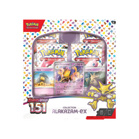 Coffret Alakazam-ex 151 (EV3.5) Pokémon en français, vu de face avec boosters et carte promo