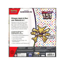 Dos du Coffret Alakazam-ex 151 en français : contenu, 3 cartes brillantes et 4 boosters 151