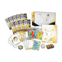 Contenu du Coffret Dresseur d'Élite Pokémon 30e Anniversaire FR : 9 boosters, promo Nidorina, Énergies, dés et coffret