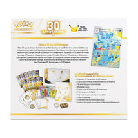 Dos du Coffret Dresseur d'Élite Pokémon 30e Anniversaire en français avec la liste du contenu