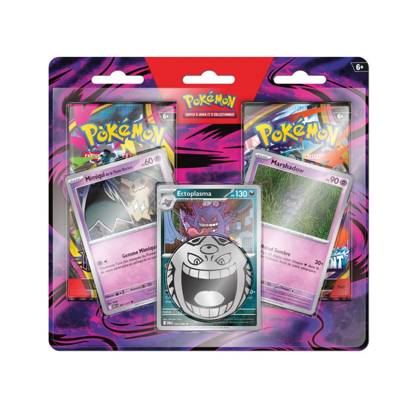 Duopack Ectoplasma Pokémon en français : 2 boosters et carte promo Ectoplasma, vu de face