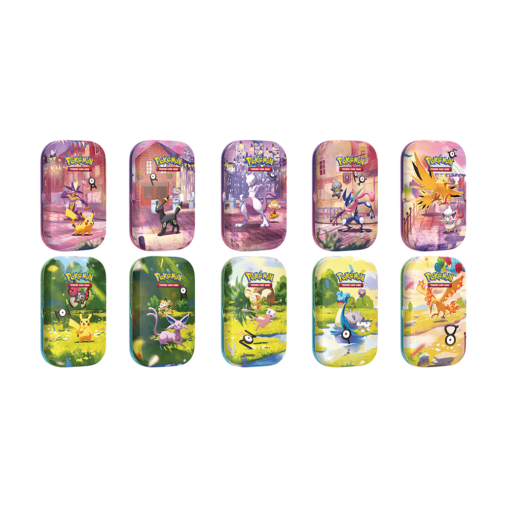 Les 10 illustrations des Mini Tin Pokémon 30e Anniversaire FR (séries Jour et Nuit)
