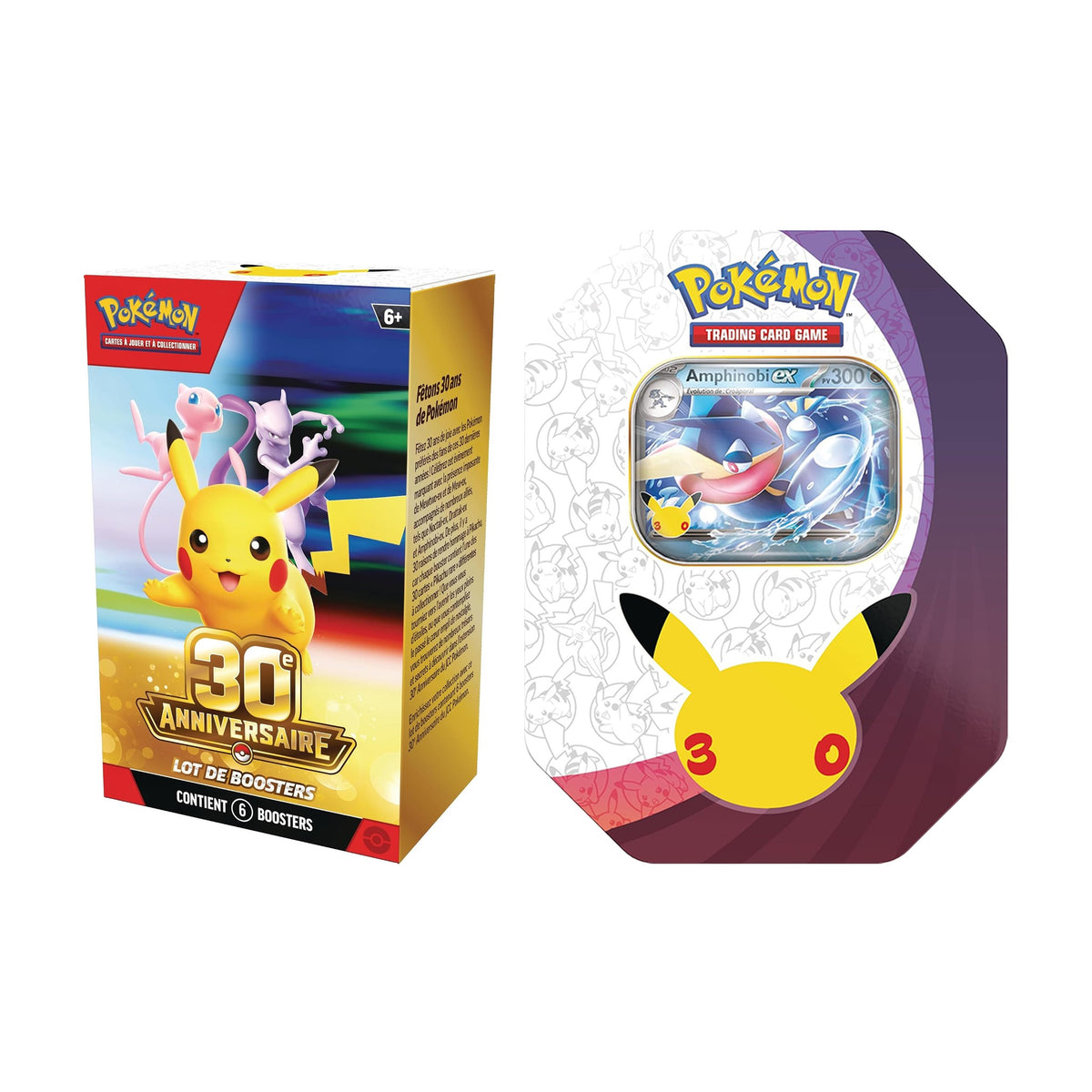 Pokémon – Pack Bundle 6 boosters + Pokébox Amphinobi-ex 30e Anniversaire – FR
