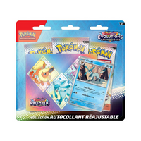 Pokémon Tripack Évolutions Prismatiques (EV8.5) en français, version Givrali : 3 boosters, carte promo et autocollants