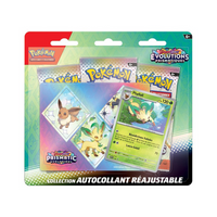 Pokémon Tripack Évolutions Prismatiques (EV8.5) en français, version Phyllali : 3 boosters, carte promo et autocollants